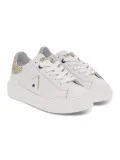 Sneakers Ed Parrish in pelle e glitter bianco e platino